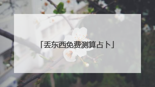 丢东西免费测算占卜
