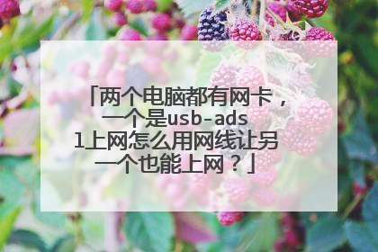两个电脑都有网卡,一个是usb-adsl上网怎么用网线让另一个也能上网?