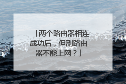 两个路由器相连成功后，但副路由器不能上网？