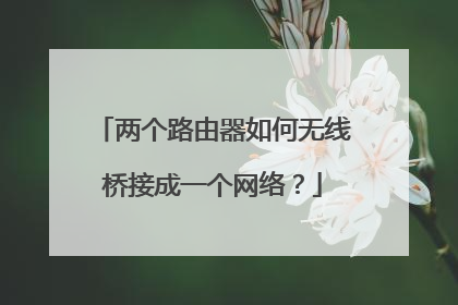 两个路由器如何无线桥接成一个网络？
