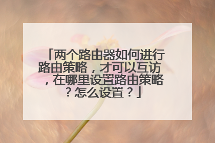 两个路由器如何进行路由策略，才可以互访，在哪里设置路由策略？怎么设置？