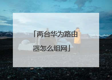 两台华为路由器怎么组网