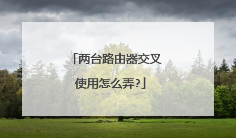 两台路由器交叉使用怎么弄?