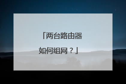 两台路由器如何组网？