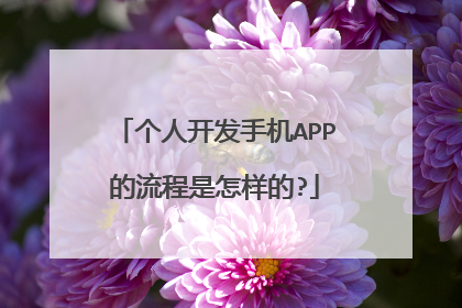 个人开发手机APP的流程是怎样的?