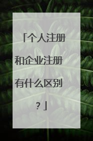 个人注册和企业注册有什么区别?