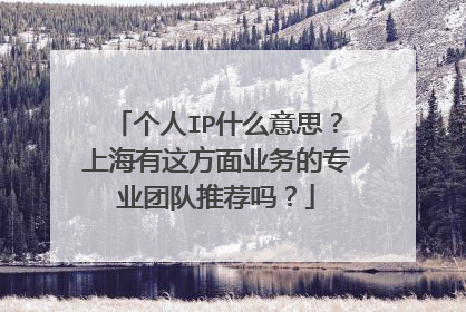 个人IP什么意思？上海有这方面业务的专业团队推荐吗？