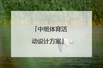 中班体育活动设计方案