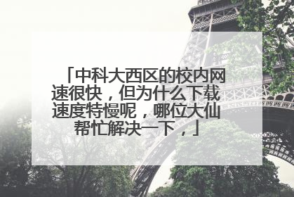 中科大西区的校内网速很快,但为什么下载速度特慢呢,哪位大仙帮忙解决一下,