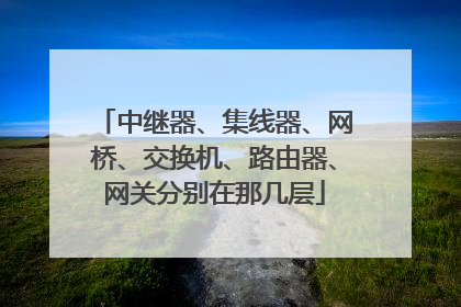 中继器、集线器、网桥、交换机、路由器、网关分别在那几层