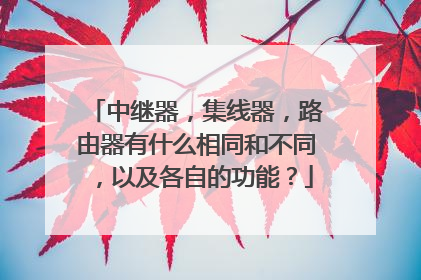 中继器,集线器,路由器有什么相同和不同,以及各自的功能?