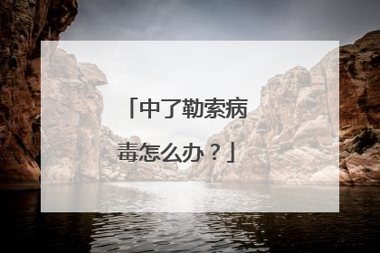 中了勒索病毒怎么办?