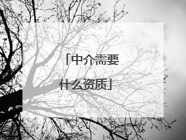中介需要什么资质