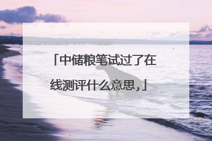 中储粮笔试过了在线测评什么意思,