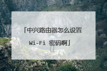 中兴路由器怎么设置Wi-Fi 密码啊