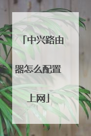 中兴路由器怎么配置上网