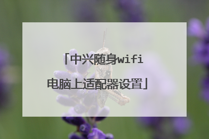 中兴随身wifi电脑上适配器设置