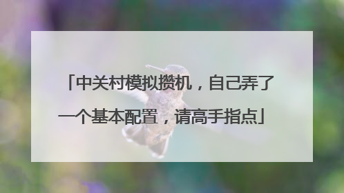 中关村模拟攒机,自己弄了一个基本配置,请高手指点
