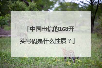 中国电信的168开头号码是什么性质？