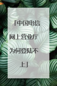 中国电信网上营业厅为何登陆不上