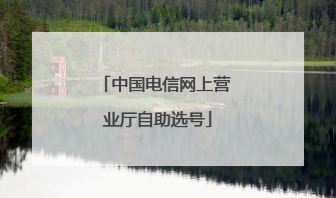 中国电信网上营业厅自助选号