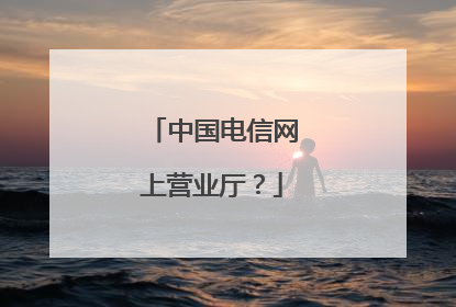 中国电信网上营业厅？