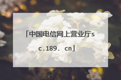 中国电信网上营业厅sc.189. cn