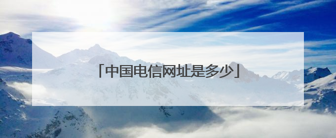 中国电信网址是多少