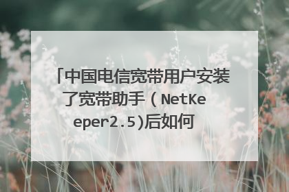 中国电信宽带用户安装了宽带助手(NetKeeper2.5)后如何使用无线路由器?