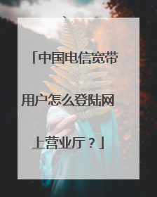 中国电信宽带用户怎么登陆网上营业厅?