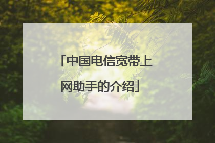 中国电信宽带上网助手的介绍