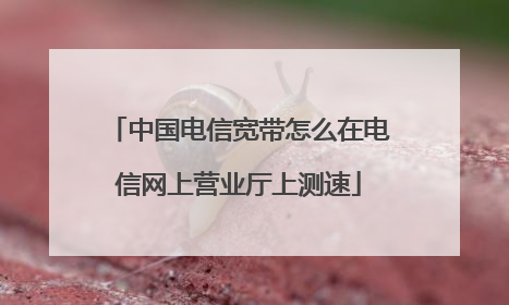 中国电信宽带怎么在电信网上营业厅上测速