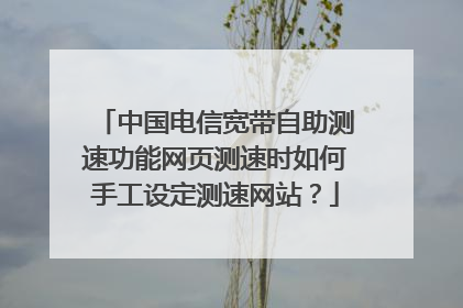 中国电信宽带自助测速功能网页测速时如何手工设定测速网站?