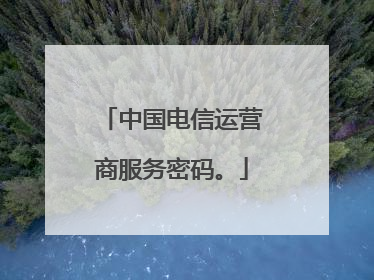 中国电信运营商服务密码。