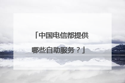 中国电信都提供哪些自助服务？