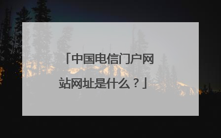 中国电信门户网站网址是什么?