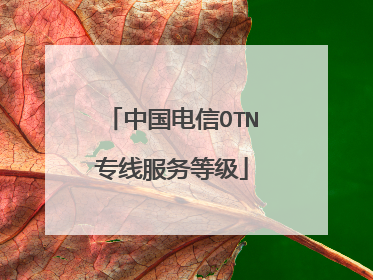 中国电信OTN专线服务等级