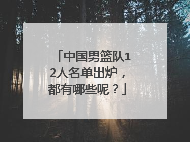 中国男篮队12人名单出炉，都有哪些呢？