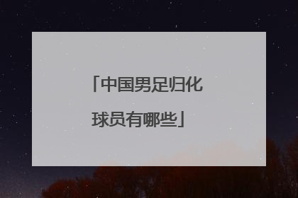 中国男足归化球员有哪些