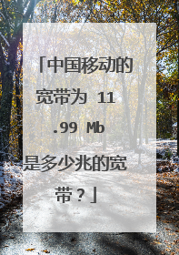 中国移动的宽带为 11.99 Mb是多少兆的宽带?