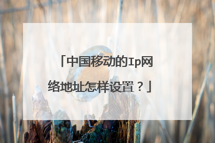 中国移动的Ip网络地址怎样设置？