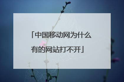 中国移动网为什么有的网站打不开