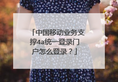 中国移动业务支撑4a统一登录门户怎么登录?