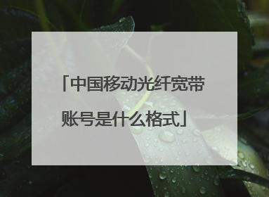 中国移动光纤宽带账号是什么格式