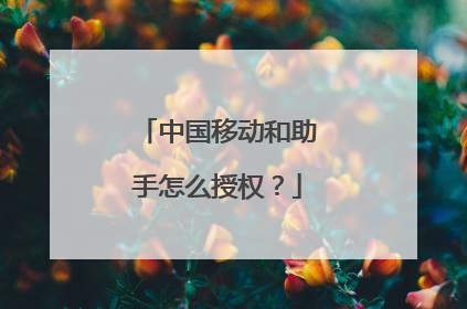 中国移动和助手怎么授权？