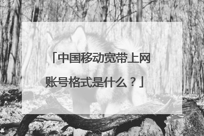 中国移动宽带上网账号格式是什么？