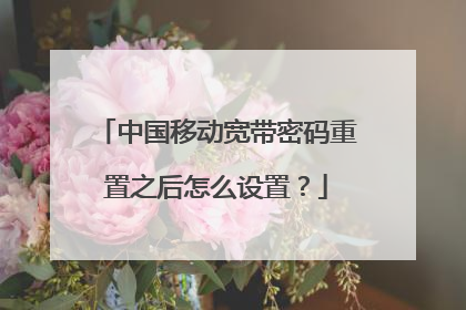中国移动宽带密码重置之后怎么设置？