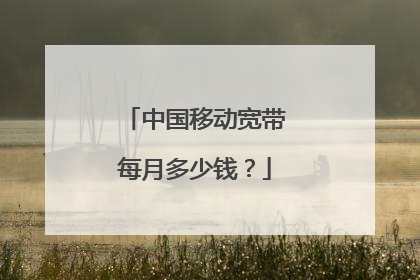 中国移动宽带每月多少钱？