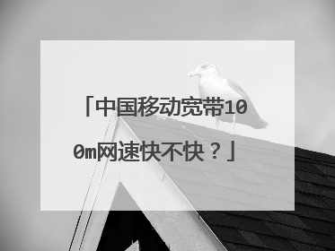 中国移动宽带100m网速快不快？