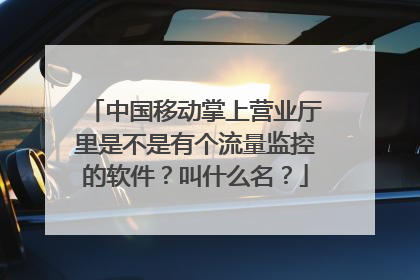 中国移动掌上营业厅里是不是有个流量监控的软件？叫什么名？